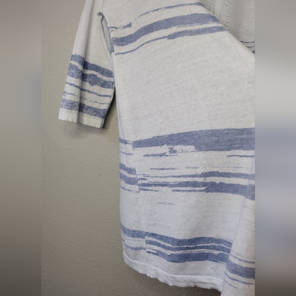 J. Jill Linen Cotton Coastal Grandma Open Front Knit Woman's Cardigan - Picture 9 of 14